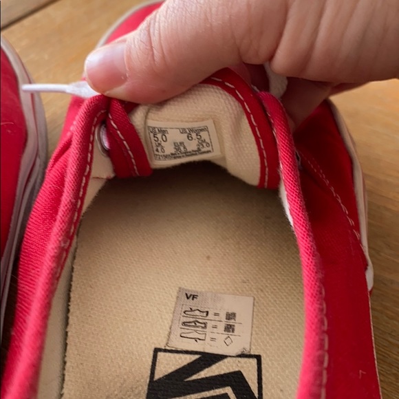 Red Authentic Vans Lace Up - Picture 3 of 3